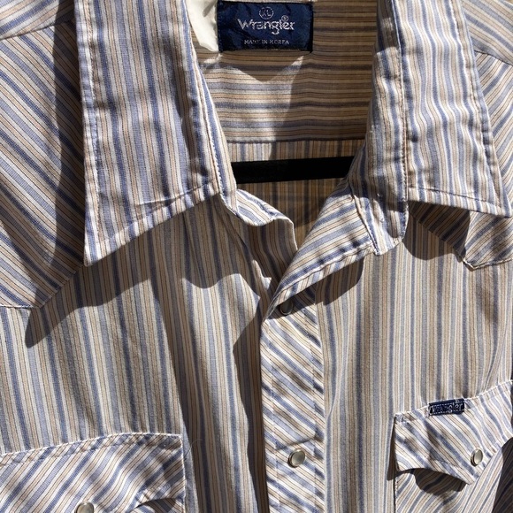 Men's Vintage Wrangler Multicolor Striped Western Shirt XL Snaps Cowboy Ranch - Picture 6 of 11